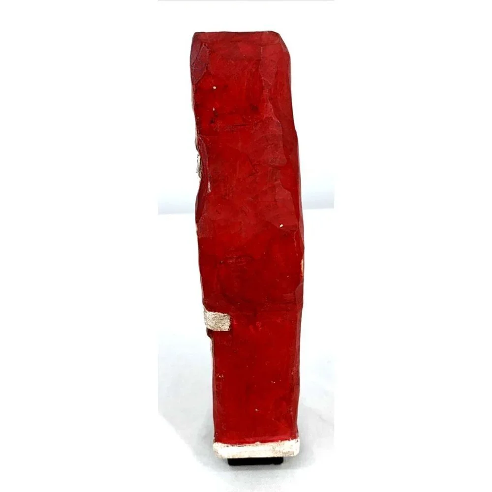 Santa Folk Art Wood Hand Carved Painted Signed 1991 Vintage 7